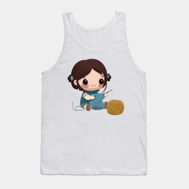 Chibi Knitting Mom Tank Top by ShirtStories